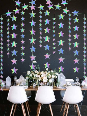 1入組鐳射星形裝飾紙花環