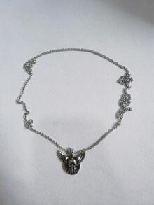 Skull Pendant Necklace - Multicolor - View 1