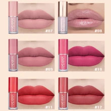 beauty glazed 12 Colors Liquid Lipstick Set, Matte Shimmer Waterproof Long Lasting Non-Stick Cup Not Fade Lip Gloss Set, Professional Velvet Nude Book Style Lip Makeup Gift Kit - Multicolor - View 6