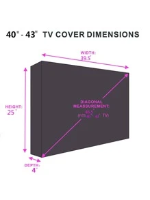 Outdoor TV Cover 40" - 43" - with Bottom Cover - 600D Waterproof TV Cover and Weatherproof Dust-Proof Material,Protect Your LED, LCD, Plasma TV Screens - 黑色 - 查看 3