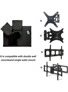 Outdoor TV Cover 40" - 43" - with Bottom Cover - 600D Waterproof TV Cover and Weatherproof Dust-Proof Material,Protect Your LED, LCD, Plasma TV Screens - 黑色 - 查看 4