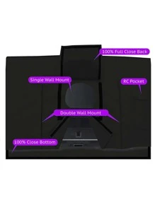 Outdoor TV Cover 40" - 43" - with Bottom Cover - 600D Waterproof TV Cover and Weatherproof Dust-Proof Material,Protect Your LED, LCD, Plasma TV Screens - 黑色 - 查看 5