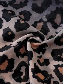 Falda tipo pareo con nudo delantero y estampado de leopardo para el verano