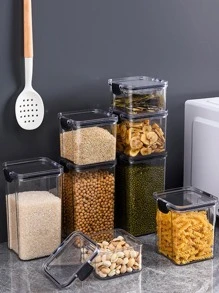 Zamknięty słoik Przezroczysty, wieloziarnisty pojemnik na organizery kuchenne do użytku domowego 1 opakowanie może być używane do zboża, mąki, cukru, ziaren, przypraw, pojemników do przechowywania Organizacja spiżarni kuchennej i organizer do przechowywania,