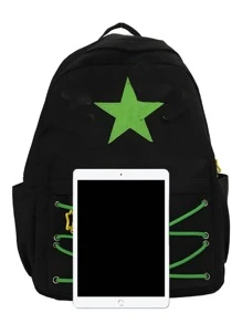 Canvas Backpack, Korean Style Student Bag, Multifunctional Backpack, Celebrity Backpack - Green - View 5