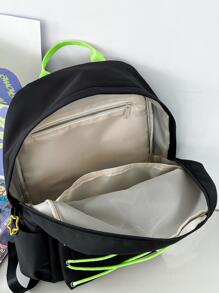 Canvas Backpack, Korean Style Student Bag, Multifunctional Backpack, Celebrity Backpack - Green - View 4