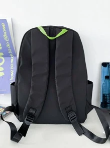 Canvas Backpack, Korean Style Student Bag, Multifunctional Backpack, Celebrity Backpack - Green - View 2