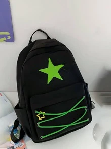 Canvas Backpack, Korean Style Student Bag, Multifunctional Backpack, Celebrity Backpack - Green - View 6