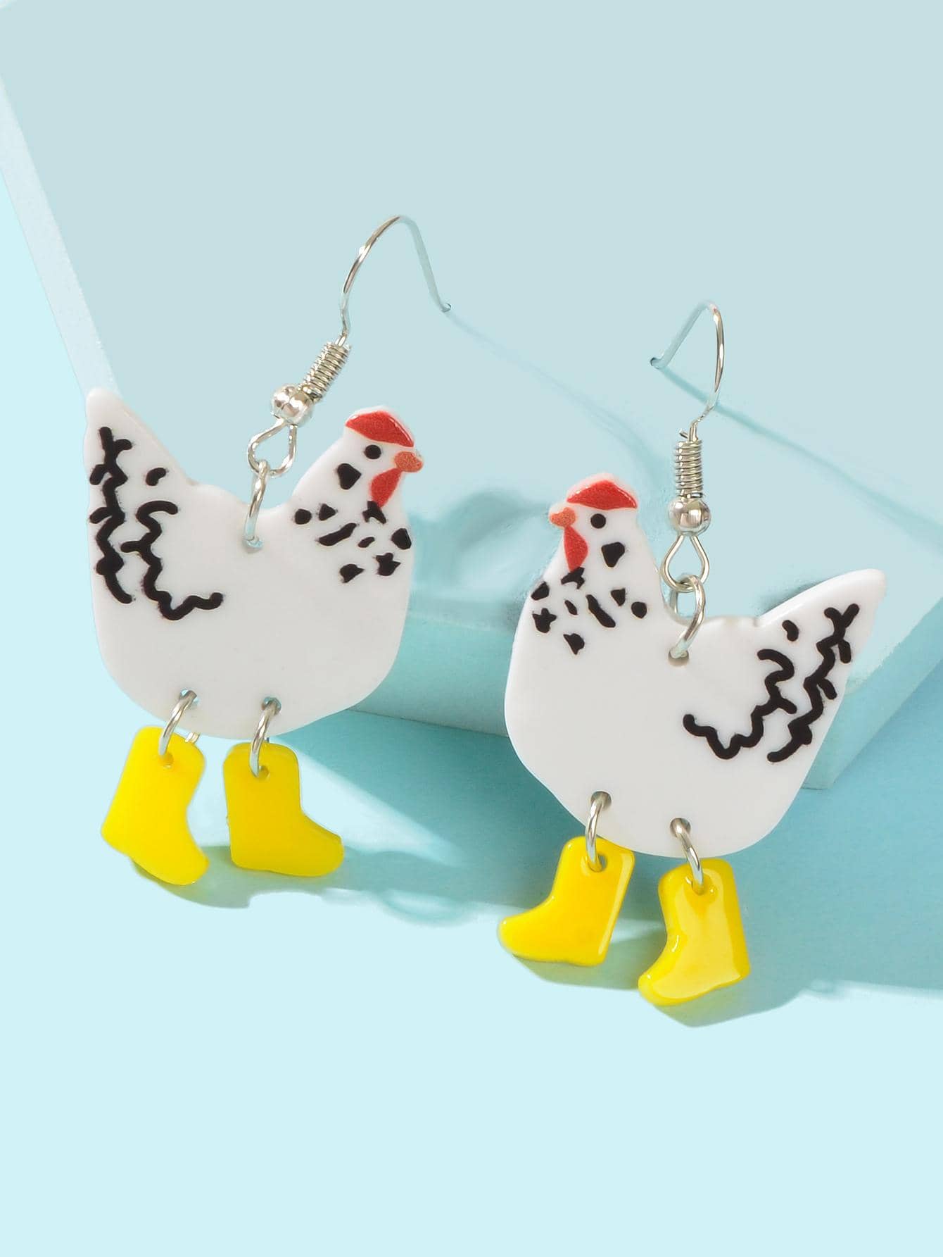 卡通雞耳墜 - 彩色 - 查看 1