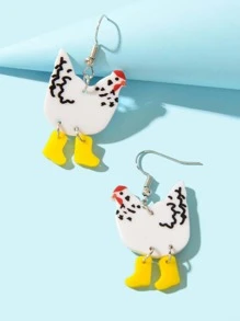 卡通雞耳墜 - 彩色 - 查看 4