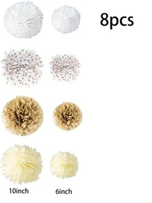 Decoración de boda con estampado de lunares con diseño de flor - Dorado - Ver 2