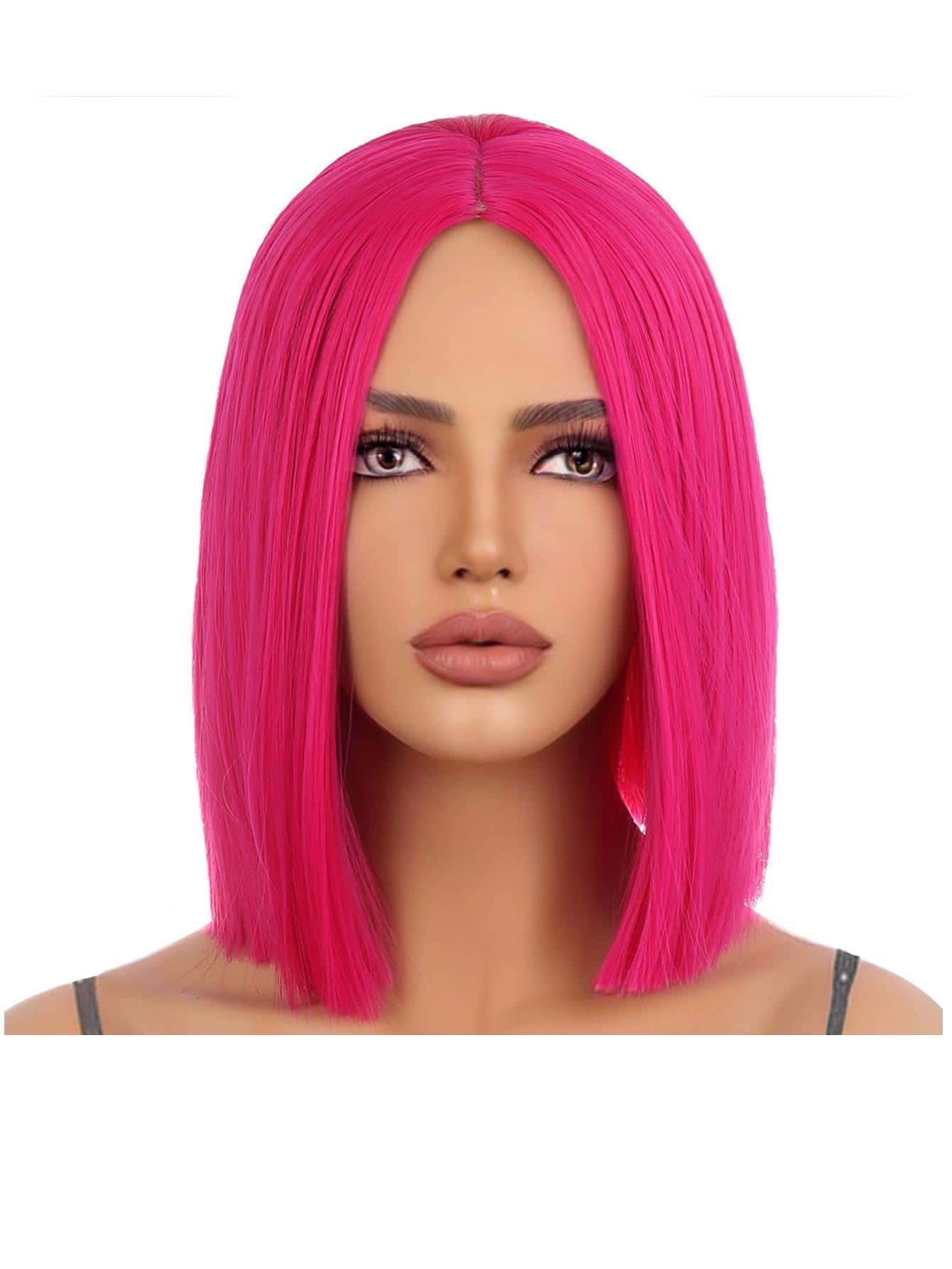 Short Straight Hot Pink Bob Wig - Hot Pink - View 1
