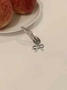 2pcs Bow Decor Hair Clip Street Valentine's Day Claw Clips Hair Claws Hair Barrettes - Silver - View 8