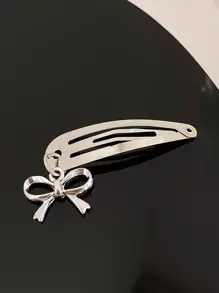 2pcs Bow Decor Hair Clip Street Valentine's Day Claw Clips Hair Claws Hair Barrettes - Silver - View 7