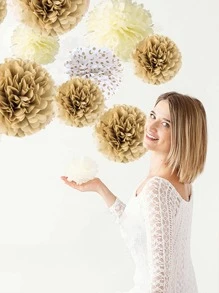 Decoración de boda con estampado de lunares con diseño de flor - Dorado - Ver 1