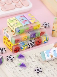 1 cục tẩy ngẫu nhiên họa tiết bóng đá, cục tẩy bút chì di động sáng tạo cho học sinh - Nhiều màu - Xem 3