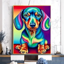 Dog Pattern DIY Diamond Unframed Painting, Modern PMMA DIY Diamond Painting Without Frame For Home Decor, Gift