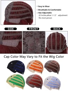 Short Straight Ginger Bob Ginger Wig with Bangs - Ginger - View 5