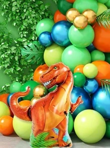 Chicos 146 piezas Kit tema de dinosaurio fiesta adorno verde guirnalda de globos de arco con dinosaurio bola para de fiesta de cumpleaños boda decoraciones - Multicolor - Ver 5