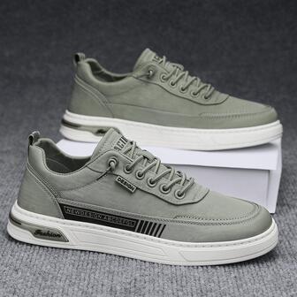 男士字母圖案前綁帶滑冰運動戶外運動鞋