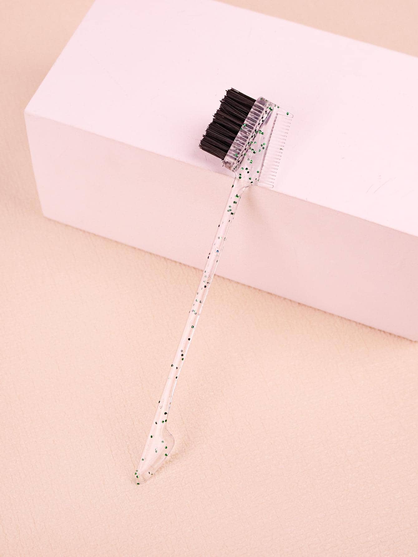 1pc Double-sided Glitter Hair Styling Brush - Green - View 1