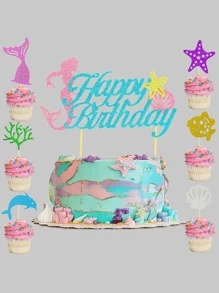 QYeah 1套海洋生物設計蛋糕裝飾 - 彩色 - 查看 1