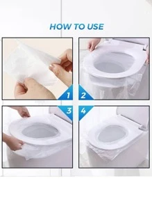 50片装一次性马桶垫便携式100%防水马桶垫适用于旅行/露营浴室配件浴室装饰夏季 - 無色 - 查看 3