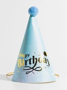 1 Giấy Đảng Nón Sáng Tạo Khẩu Hiệu Đồ Họa Pompom Trang Trí Tiệc Nón Cho Tiệc Sinh Nhật - Màu xanh lam - Xem 1