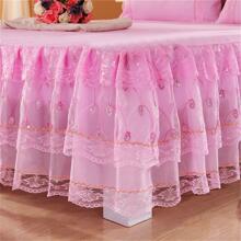 3入組亮片和蕾絲裝飾床單1入組床裙和2入組枕頭現代織物床單套裝適用於臥室 - 粉色 - 查看 2