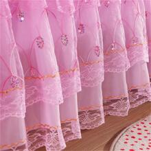 3入組亮片和蕾絲裝飾床單1入組床裙和2入組枕頭現代織物床單套裝適用於臥室 - 粉色 - 查看 5