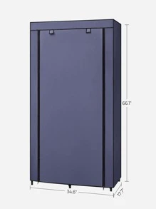 SONGMICS Portable Closet, Clothes Storage Organizer With 6 Shelves, 1 Clothes Hanging Rail, Non-Woven Fabric Closet, Metal Frame, 34.6 X 17.7 X 66.1 Inches - 藏蓝色 - 查看 6