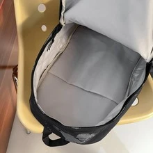 卡通熊圖案功能背包字母貼飾 - 黑色 - 查看 2