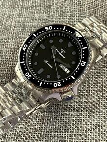 Tandorio Men's Mechanical Watch, NH36A Movement, Stainless Steel Case, Water Resistant (Swim Suitable), Sapphire Mirror Surface, Date & Week Dual Display, Super Night Light - Black - View 4