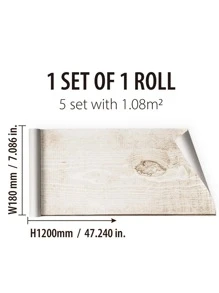 1roll Wooden Pattern Waterproof Floor Sticker - Multicolor - View 4