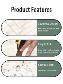 1roll Wooden Pattern Waterproof Floor Sticker - Multicolor - View 5