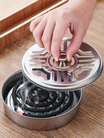 1入組不銹鋼驅蚊劑現代防火防燙傷驅蚊劑香盒帶蓋