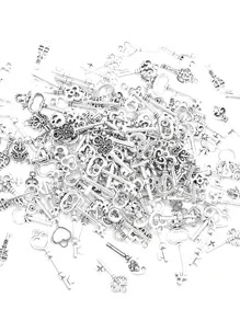 20pcs/set Random Fashion Zinc Alloy Key Design DIY Charm For Women For DIY Jewelry Making