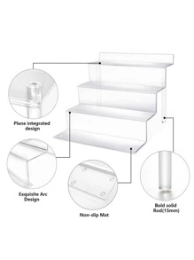 1pc PMMA Cake Stand, Minimalist Clear Multi-Layer Ladder Design Cake Holder For Party Cake Stand Cake Decorations Cupcake Stand Cake Decor Cake Holder Wedding Decor Wedding Party Supplies Wedding Decorations Wedding Accessories Wedding Cake Stand - Clear - View 5