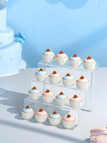 1pc PMMA Cake Stand, Minimalist Clear Multi-Layer Ladder Design Cake Holder For Party Cake Stand Cake Decorations Cupcake Stand Cake Decor Cake Holder Wedding Decor Wedding Party Supplies Wedding Decorations Wedding Accessories Wedding Cake Stand - Clear - View 3