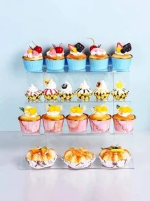 1pc PMMA Cake Stand, Minimalist Clear Multi-Layer Ladder Design Cake Holder For Party Cake Stand Cake Decorations Cupcake Stand Cake Decor Cake Holder Wedding Decor Wedding Party Supplies Wedding Decorations Wedding Accessories Wedding Cake Stand - Clear - View 4