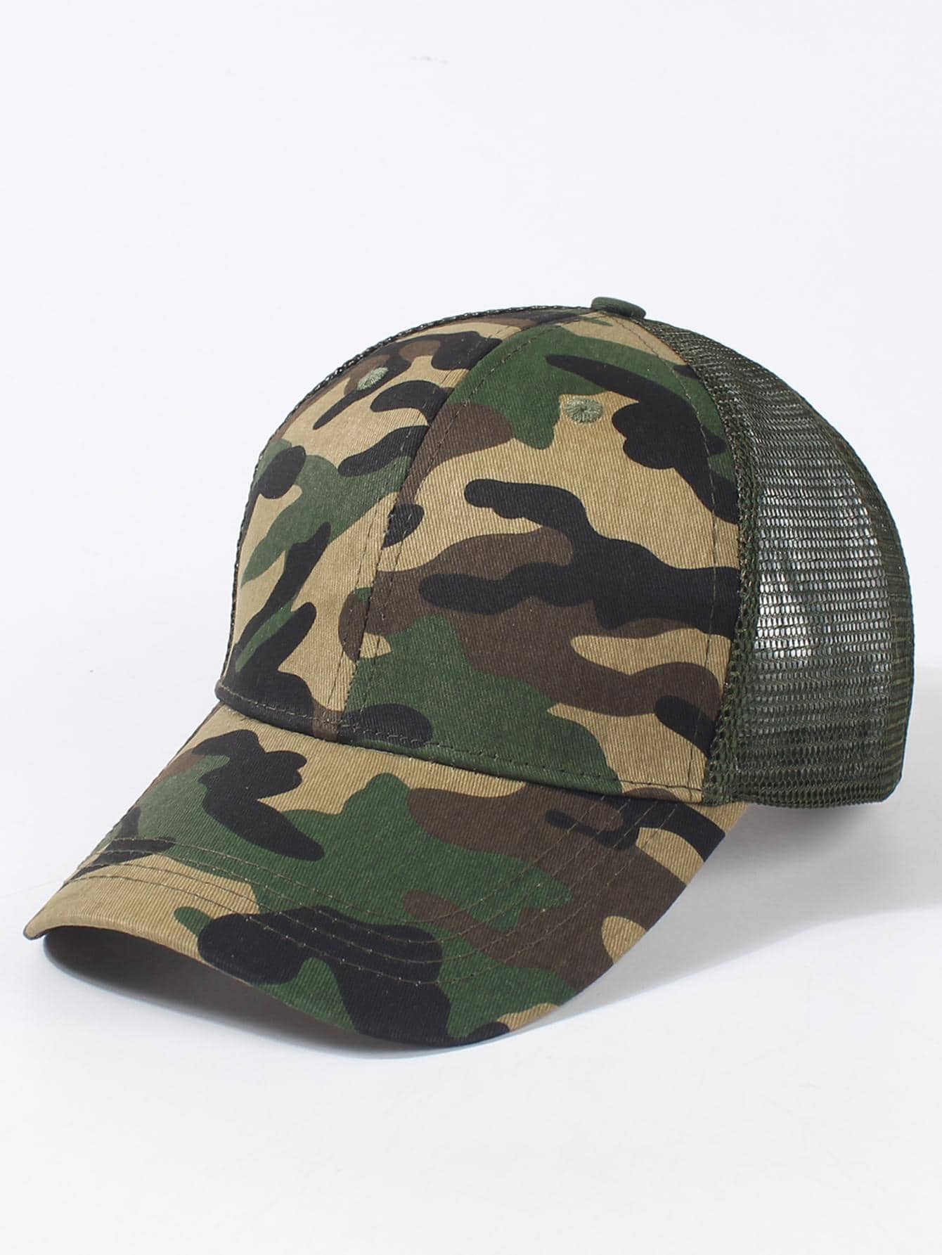 1 chiếc mũ dành cho nữ họa tiết camo thông thường dành cho người lái xe tải ngoài trời - Nhiều màu - Xem 1
