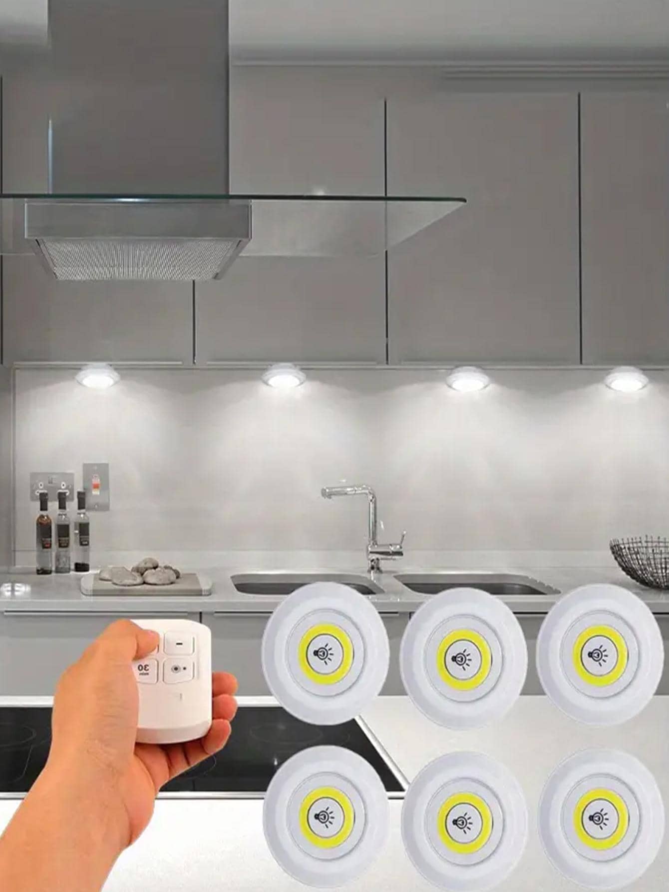 1 set Luz led de plástico moderno para casa - Blanco - Ver 1
