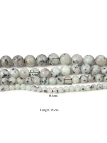 1 Chuỗi Hạt Đá Bán Quý Tự Nhiên Hình Tròn Ngọc Bích Bóng Đá Kiwi Đá Đỏ Woodgrain Đá Clearpoint Epidote Bloodstone San Hô Tổng Hợp Aventurine Đá Phượng Hoàng Đá Mã Não Lalimarite Kết Cườm Đính Hạt Rời Miếng Đệm Hạt để Làm Trang Sức Tự Làm Vòng Cổ Vòng Tay Phụ Kiện Bông Tai Chiều Dài 38 Cm - Xám - Xem 4