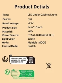 1 set Luz led de plástico moderno para casa - Blanco - Ver 10