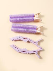 Hair Clips,2Pcs Hair Roller Pin & 2Pcs Hair Clip No-Trace Hair Clips For Thick And Thin Hair - Violet Purple - View 5