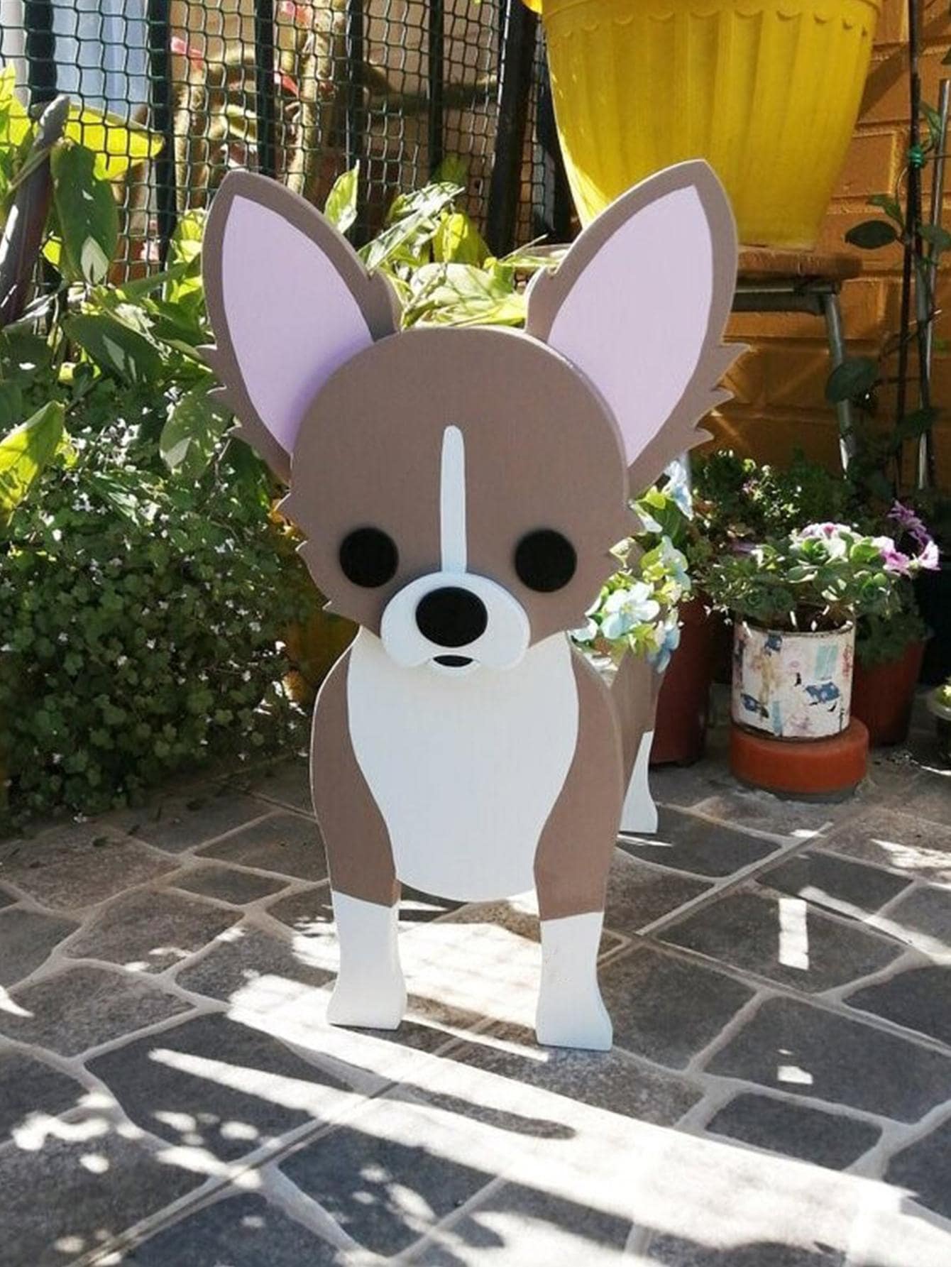 1入組狗狗花園花盆PVC播種機小狗戶外室內草籃子DIY植物家庭裝飾 - 咖啡棕 - 查看 1