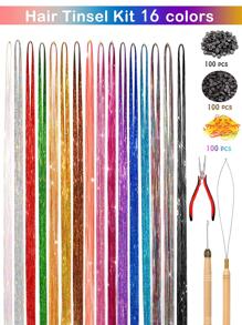 Số lượng lớn tóc tổng hợp thẳng 16 màu 48 dài mà không cần sợi ngang & dụng cụ - Nhiều màu - Xem 1