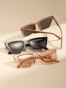 3 件套 多色亚克力猫眼时尚女士眼镜 - 彩色 - 查看 3