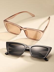 3 件套 多色亚克力猫眼时尚女士眼镜 - 彩色 - 查看 2