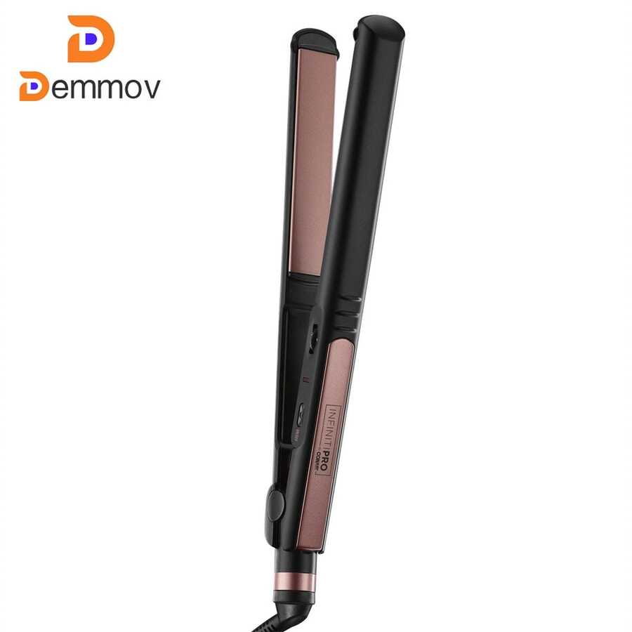 Curling Iron Rose Gold Ceramic Flat Iron, 1-inch - Black - View 1